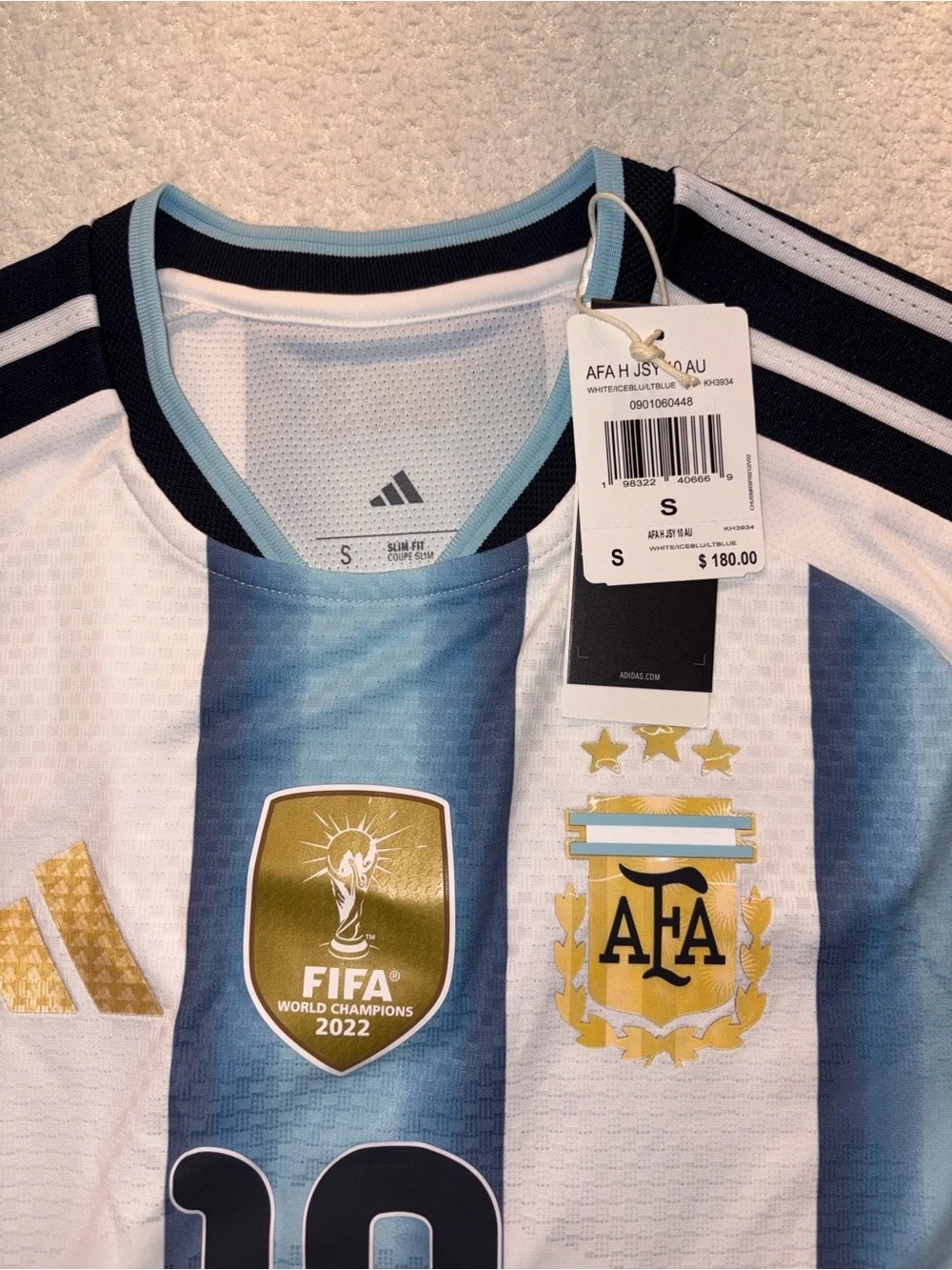 adidas Argentina #10 Soccer Jersey - Sky Blue, White & Gold